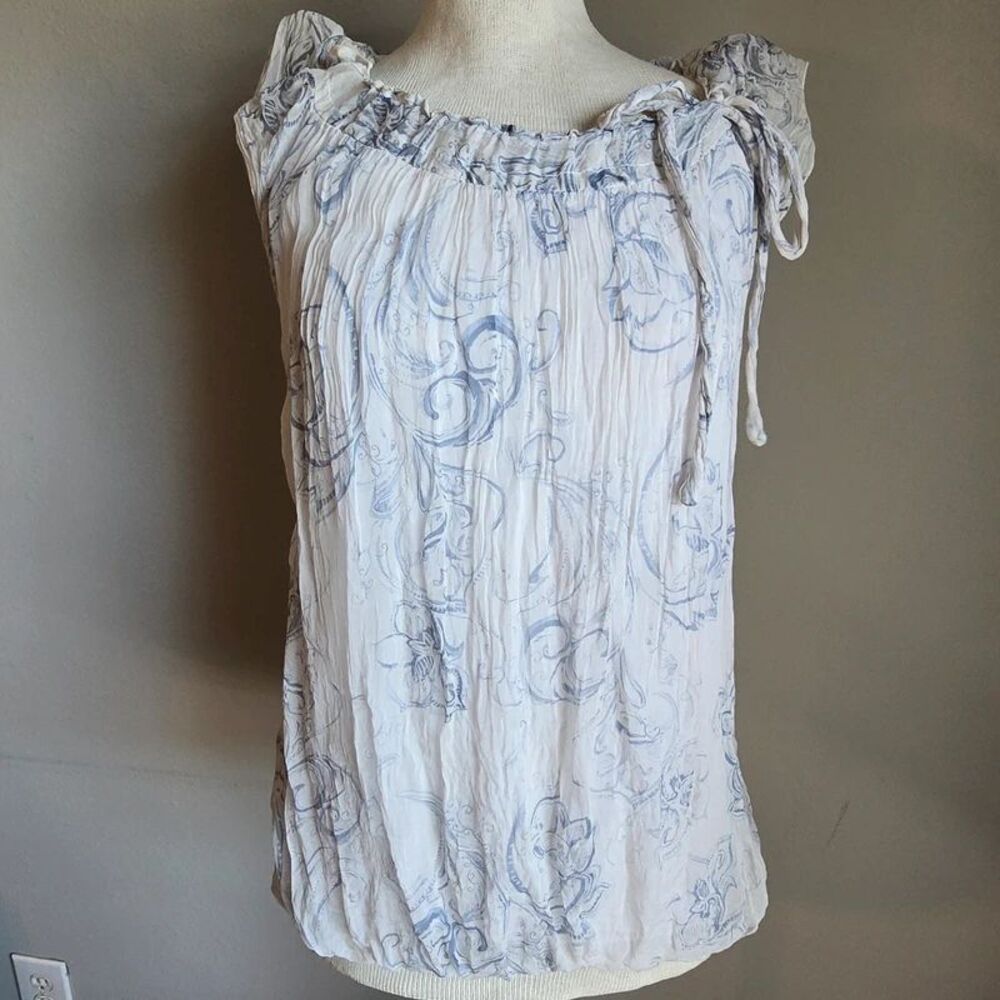 GIUSY Italy Silk Blend Paisley Floral Tank Top Size L